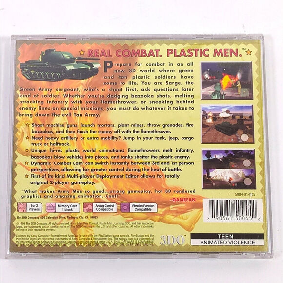 Army Men 3D PS1 Game Complete CIB 3DO 1999 Shooter Sony PlayStation 1 - Picture 2 of 3